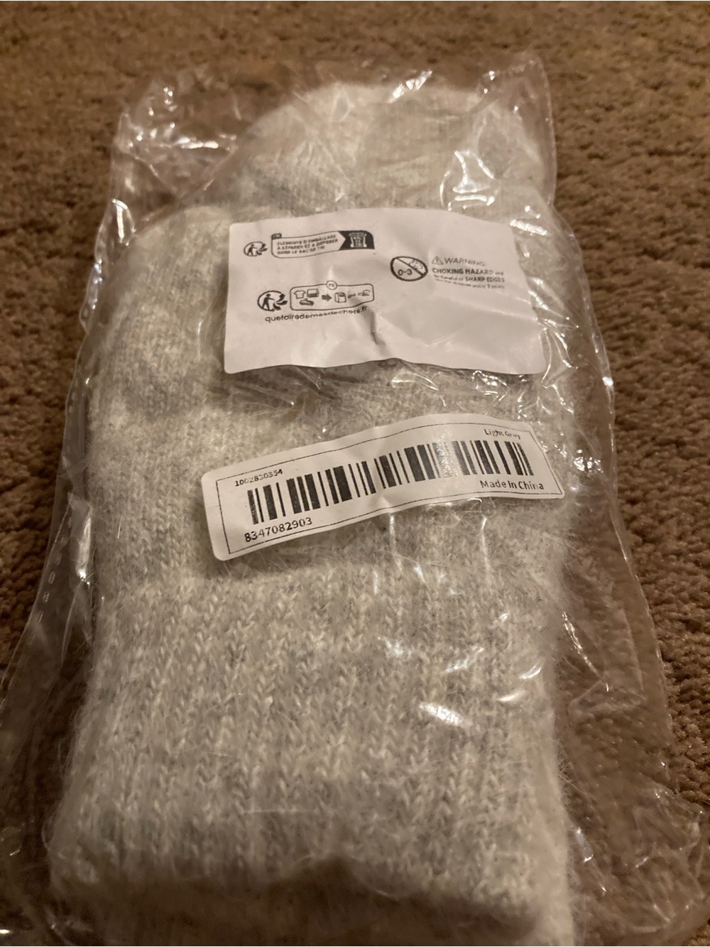 Soft Cozy Women's White Knit Mittens